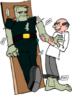Illustration: Dr Frankenstein et son robot